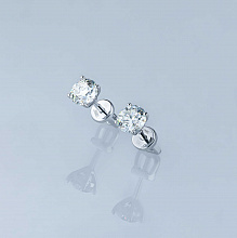 14K White Gold Earring Studs with 2 Round-Cut Lab-Created Diamonds 1.08 CT.TW