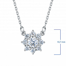 14K White Gold Necklace with 9 Round-Cut Lab-Created Diamonds 0.588 CT.TW