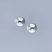 14K White Gold Earring Studs with 2 Round-Cut Lab-Created Diamonds 0.22 CT.TW