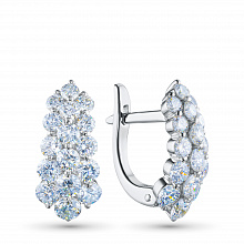 14K White Gold Earrings with 32 Round-Cut Lab-Created Diamonds 1.798 CT.TW