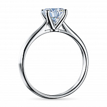 14K White Gold Ring with 1 Round-Cut Lab-Created Diamond 0.56 CT.TW