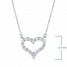 14K White Gold Necklace with 16 Round-Cut Lab-Created Diamonds 0.644 CT.TW