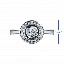 Sterling Silver Ring with 27 Round-Cut Lab-Created Diamonds 0.226 CT.TW