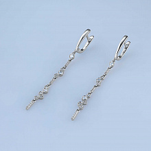 14K White Gold Earrings with 40 Round-Cut Lab-Created Diamonds 0.693 CT.TW