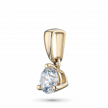 14K Yellow Gold Pendant with 1 Round-Cut Lab-Created Diamond 0.309 CT.TW