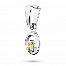 Sterling Silver Pendant with 1 Round-Cut Lab-Created Diamond 0.065 CT.TW