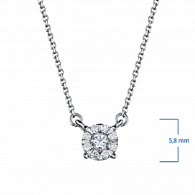 Sterling Silver Necklace with 9 Round-Cut Lab-Created Diamonds 0.191 CT.TW