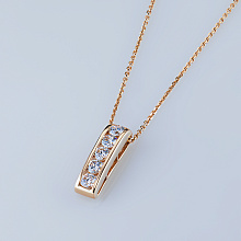 14K Rose Gold Pendant with 5 Round-Cut Lab-Created Diamonds 0.666 CT.TW