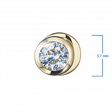 14K Yellow Gold Earring Studs with 2 Round-Cut Lab-Created Diamonds 0.689 CT.TW