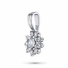 14K White Gold Pendant with 10 Round-Cut Lab-Created Diamonds 0.277 CT.TW