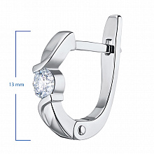 14K White Gold Earrings with 2 Round-Cut Lab-Created Diamonds 0.346 CT.TW