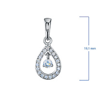 Sterling Silver Pendant with 20 Round-Cut Lab-Created Diamonds 0.211 CT.TW - изображение 3