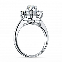 14K White Gold Ring with 11 Round-Cut Lab-Created Diamonds 0.819 CT.TW