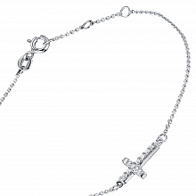 14K White Gold Bracelet with 11 Round-Cut Lab-Created Diamonds 0.162 CT.TW