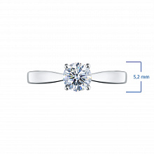 14K White Gold Ring with 1 Round-Cut Lab-Created Diamond 0.447 CT.TW