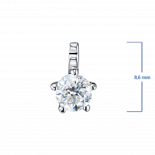 14K White Gold Pendant with 1 Round-Cut Lab-Created Diamond 0.32 CT.TW