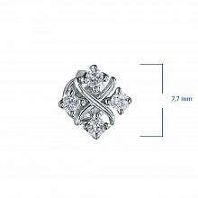 Sterling Silver Earring Studs with 8 Round-Cut Lab-Created Diamonds 0.186 CT.TW