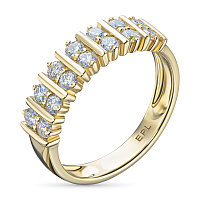 Yellow Gold Ring with 14 Round-Cut Lab-Created Diamonds 0.568 CT.TW - изображение 1