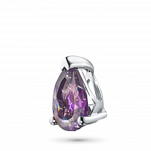 Sterling Silver Pendant with 1 Pear-Cut Amethyst 1.262 CT.TW
