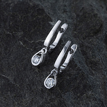 14K White Gold Earrings with 2 Round-Cut Lab-Created Diamonds 0.756 CT.TW