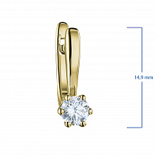 14K Yellow Gold Earrings with 2 Round-Cut Lab-Created Diamonds 0.678 CT.TW