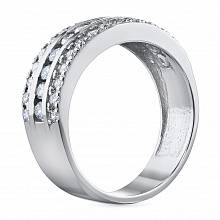 14K White Gold Ring with 42 Round-Cut Lab-Created Diamonds 0.92 CT.TW