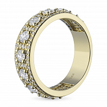 14K Yellow Gold Ring with 123 Round-Cut Lab-Created Diamonds 1.455 CT.TW