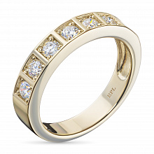 14K Yellow Gold Ring with 7 Round-Cut Lab-Created Diamonds 0.597 CT.TW