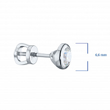 Sterling Silver Earring Studs with 2 Round-Cut Lab-Created Diamonds 0.569 CT.TW
