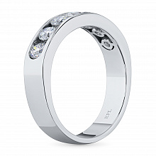 14K White Gold Ring with 7 Round-Cut Lab-Created Diamonds 0.818 CT.TW
