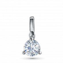 14K White Gold Pendant with 1 Round-Cut Lab-Created Diamond 0.512 CT.TW