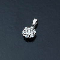 Sterling Silver Pendant with 13 Round-Cut Lab-Created Diamonds 0.276 CT.TW - изображение 4