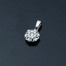 Sterling Silver Pendant with 13 Round-Cut Lab-Created Diamonds 0.272 CT.TW