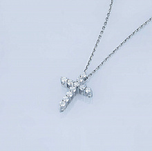 14K White Gold Pendant with 11 Round-Cut Lab-Created Diamonds 0.726 CT.TW