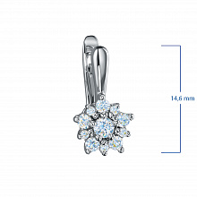 14K White Gold Earrings with 22 Round-Cut Lab-Created Diamonds 0.526 CT.TW