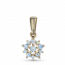 14K Yellow Gold Pendant with 11 Round-Cut Lab-Created Diamonds 0.261 CT.TW
