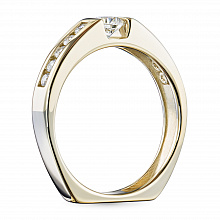 14K Yellow Gold Ring with 11 Round-Cut Lab-Created Diamonds 0.589 CT.TW