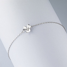 Sterling Silver Bracelet with 1 Round-Cut Lab-Created Diamond 0.021 CT.TW