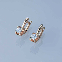 Rose Gold Earrings with 2 Round-Cut Lab-Created Diamonds 1.892 CT.TW - изображение 3