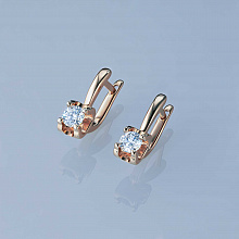 14K Rose Gold Earrings with 2 Round-Cut Lab-Created Diamonds 1.05 CT.TW
