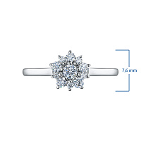 Sterling Silver Ring with 11 Round-Cut Lab-Created Diamonds 0.238 CT.TW - изображение 7