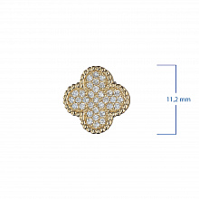 14K Yellow Gold Earring Studs with 66 Round-Cut Lab-Created Diamonds 0.454 CT.TW
