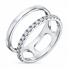 14K White Gold Ring with 17 Round-Cut Lab-Created Diamonds 0.3 CT.TW