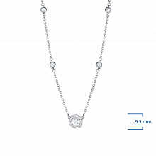14K White Gold Necklace with 23 Round-Cut Lab-Created Diamonds 0.366 CT.TW