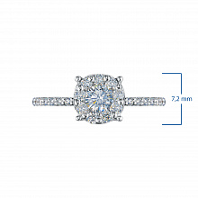 Sterling Silver Ring with 28 Round-Cut Lab-Created Diamonds 0.614 CT.TW