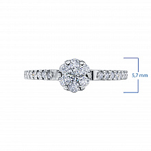 14K White Gold Ring with 21 Round-Cut Lab-Created Diamonds 0.53 CT.TW