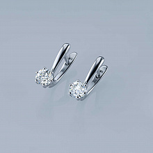 14K White Gold Earrings with 2 Round-Cut Lab-Created Diamonds 1.425 CT.TW