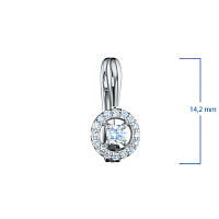 Sterling Silver Earrings with 34 Round-Cut Lab-Created Diamonds 0.346 CT.TW - изображение 2