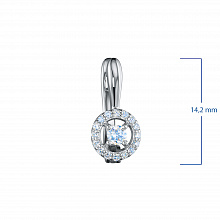 Sterling Silver Earrings with 34 Round-Cut Lab-Created Diamonds 0.346 CT.TW