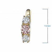 14K Yellow Gold Earrings with 6 Round-Cut Lab-Created Diamonds 1.084 CT.TW
